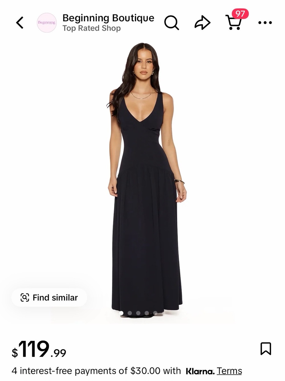 Beginning Boutique Black Sleeveless V-Neck Maxi Dress